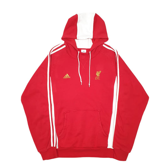 Mens Red Adidas Liverpool Football Club LFC Hoodie Jumper