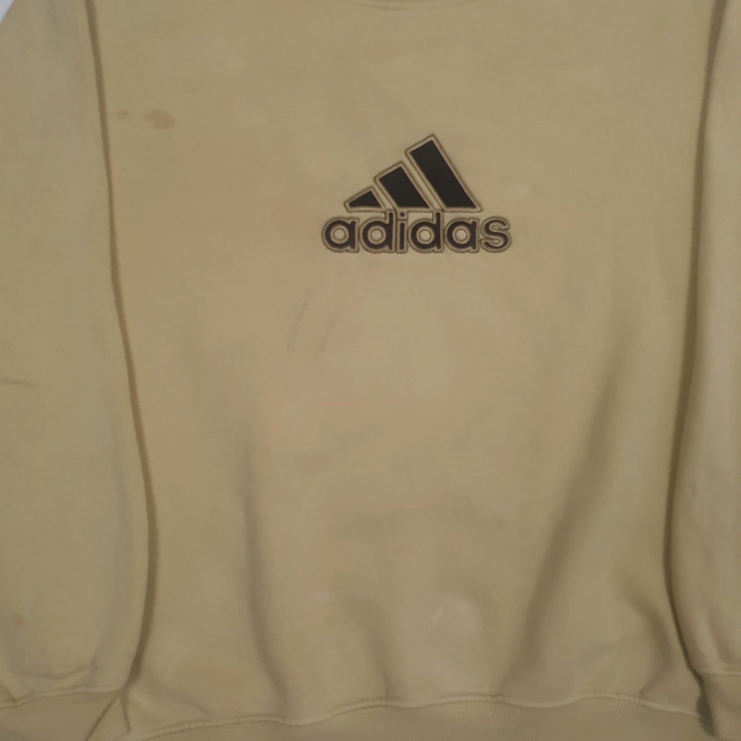Mens Yellow Adidas Vintage 2000s Crewneck Jumper
