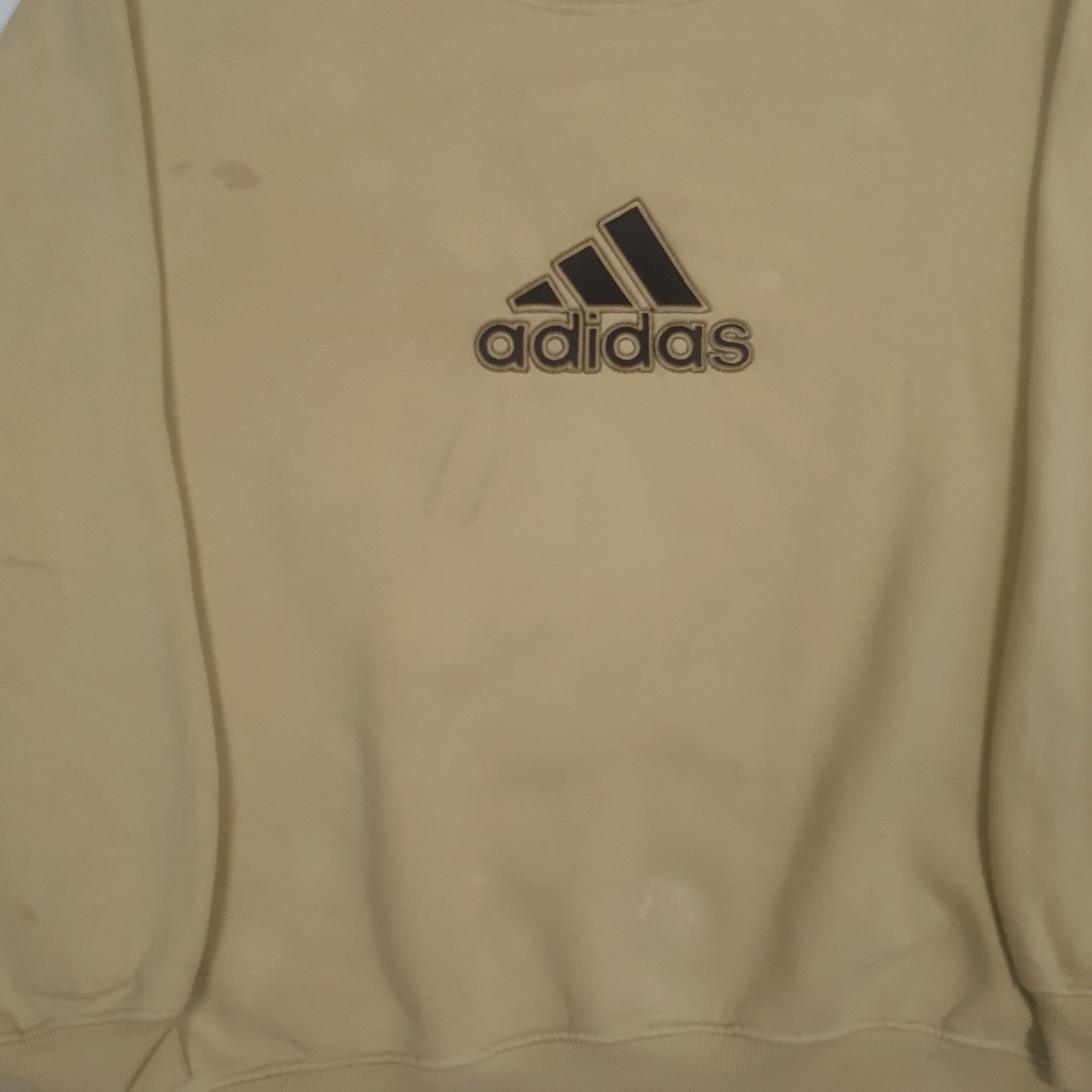 Mens Yellow Adidas Vintage 2000s Crewneck Jumper