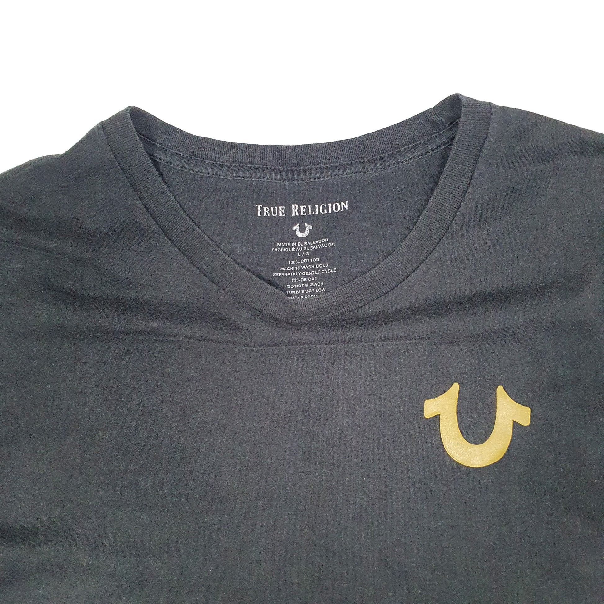 Mens Black True Religion  Short Sleeve T Shirt