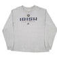 Mens Grey Adidas USA College Notre Dame Football Long Sleeve T Shirt