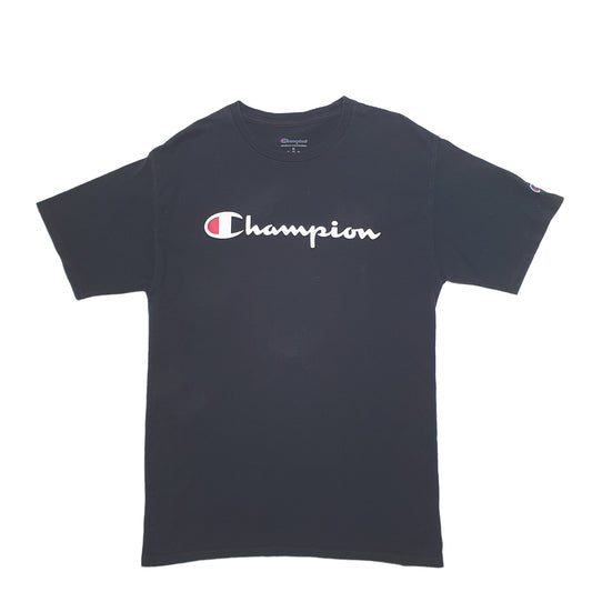 Mens Black Champion Spellout Short Sleeve T Shirt
