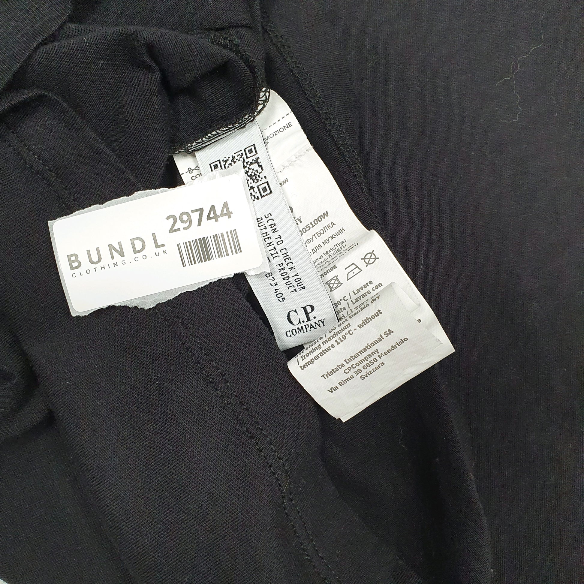 Mens Black CP Company Logo Print Short Sleeve T Shirt