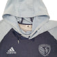 Mens Navy Adidas Kansas City Sporting MLS Soccer Hoodie Jumper