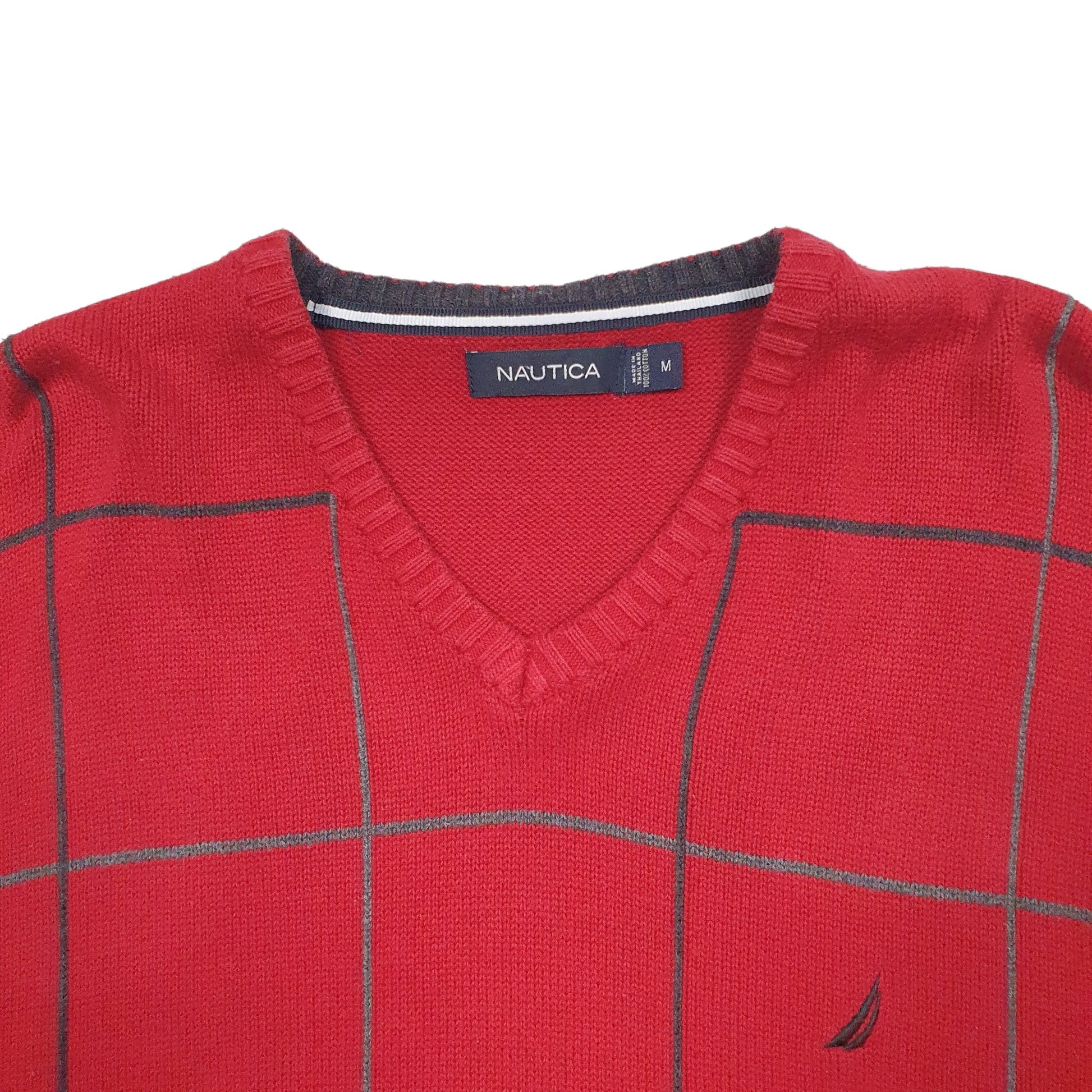 Mens Red Nautica Knit Crewneck Jumper