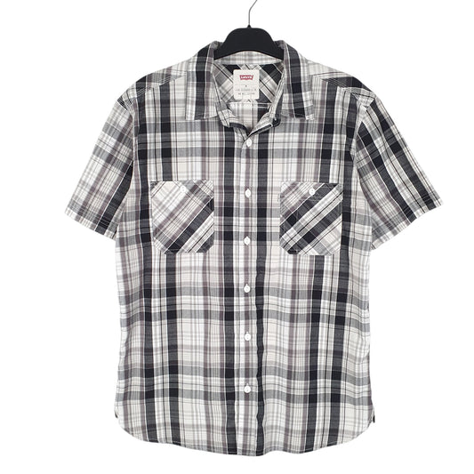 Mens Black Levis Check Short Sleeve Shirt