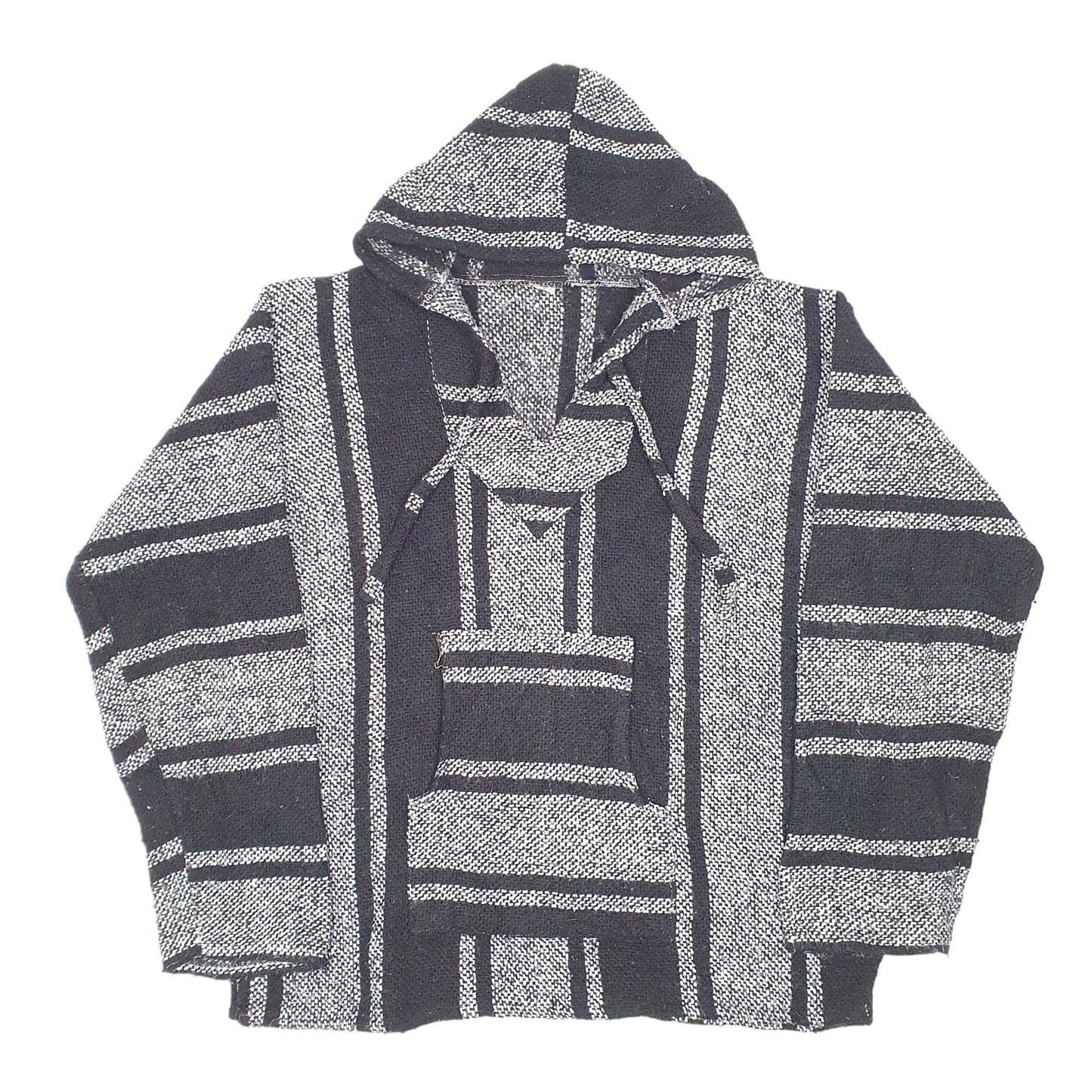 Mens Black Unbranded Surf Festival Hippie Poncho Hoodie Jumper