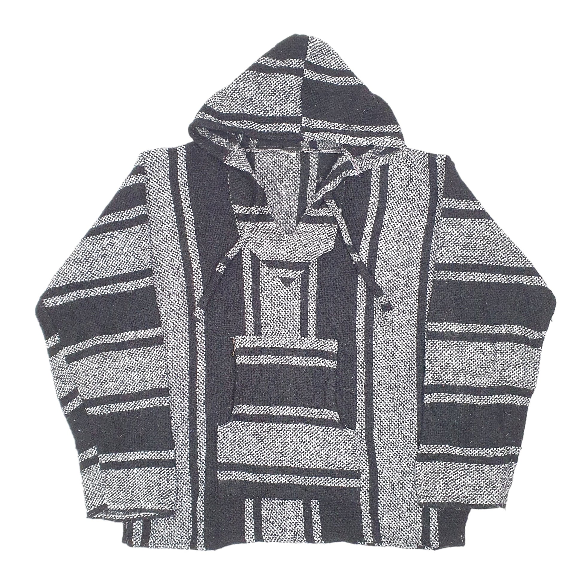 Mens Black Unbranded Surf Festival Hippie Poncho Hoodie Jumper