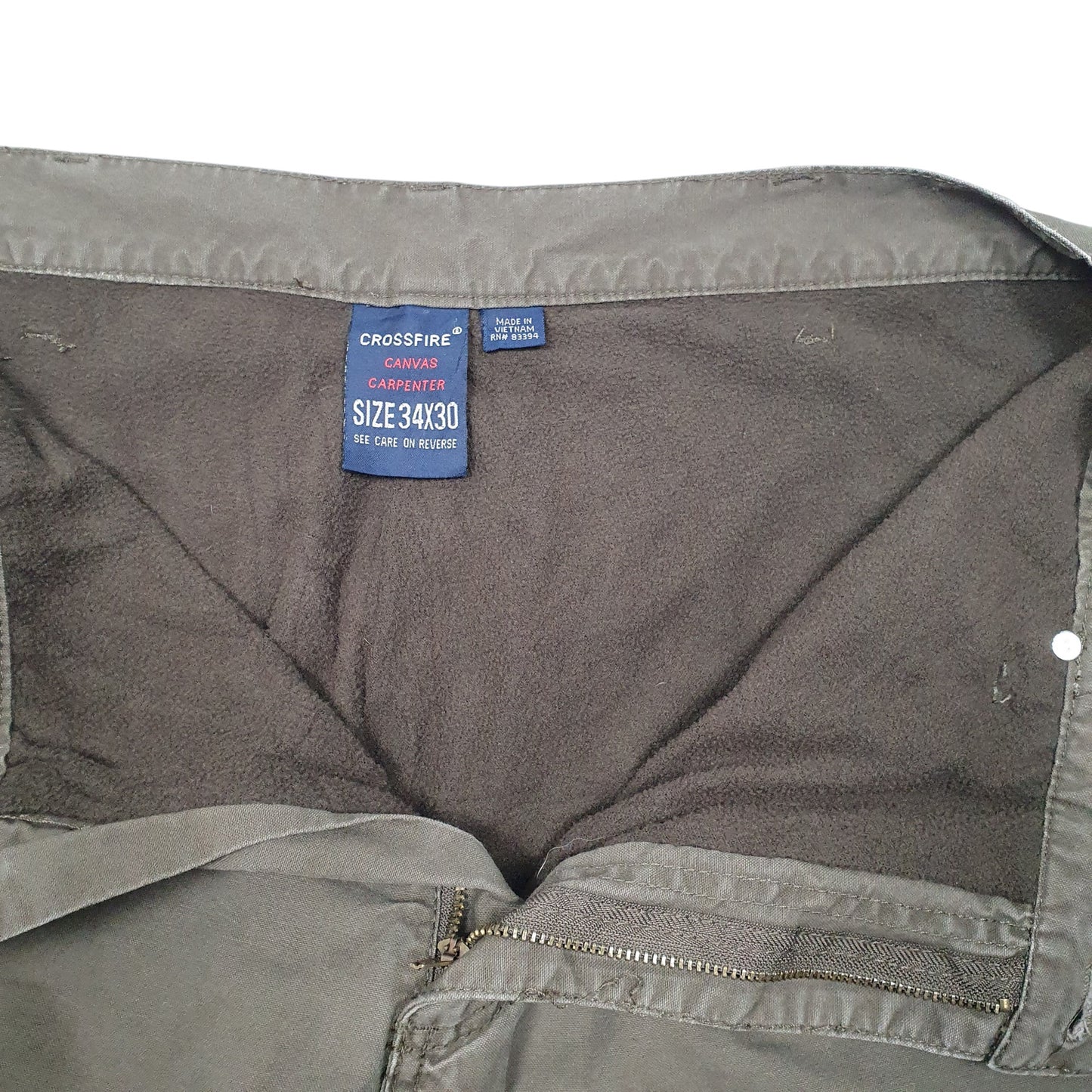 Mens Brown Crossfire Polyester Lined Thermal Winter Workwear Carpenter Trousers