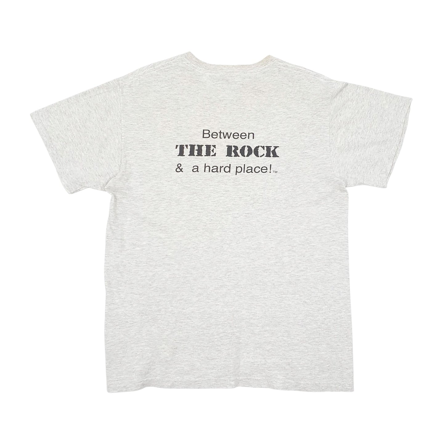 Mens Grey Fruit Of The Loom Vintage 90s Short Sleeve T Shirt