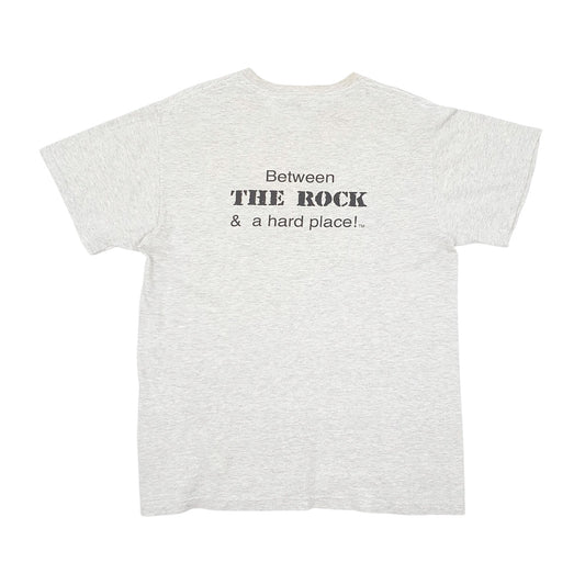 Mens Grey Fruit Of The Loom Vintage 90s Short Sleeve T Shirt