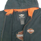 Mens Black Harley Davidson Motorcycles Hoodie Full Zip Jumper