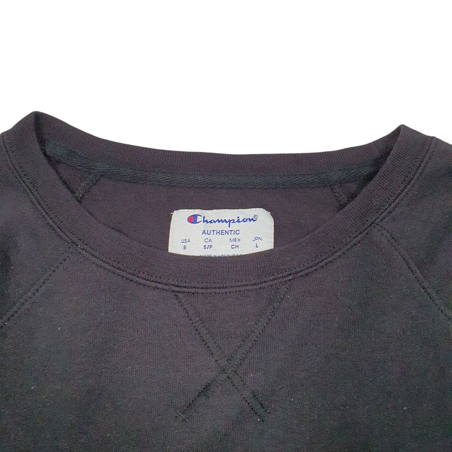 Womens Black Champion Script Raglan Crewneck Jumper