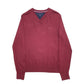 Mens Burgundy Tommy Hilfiger Knit Crewneck Jumper