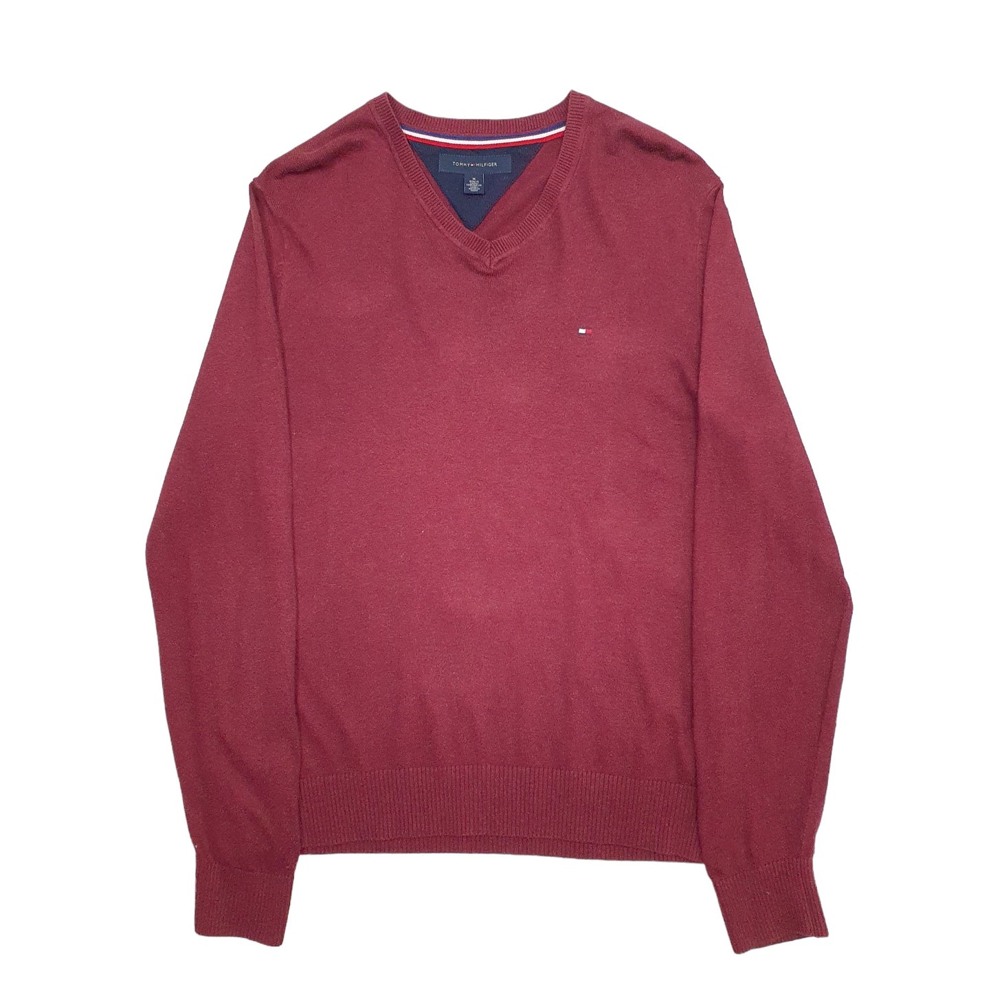 Mens Burgundy Tommy Hilfiger Knit Crewneck Jumper