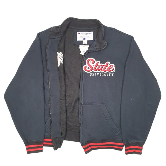 Mens Black Champion NC State University USA Spellout Full Zip Jumper