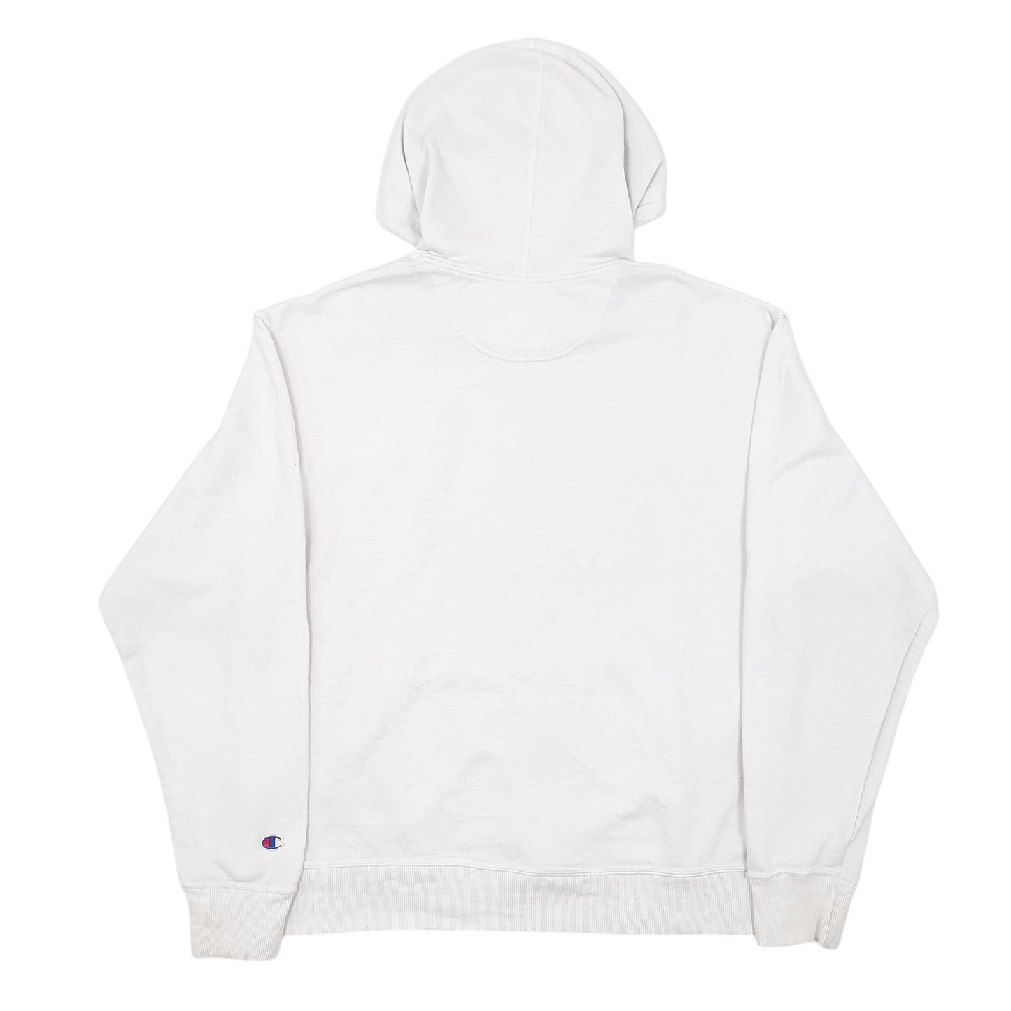 Mens White Champion Spellout Hoodie Jumper