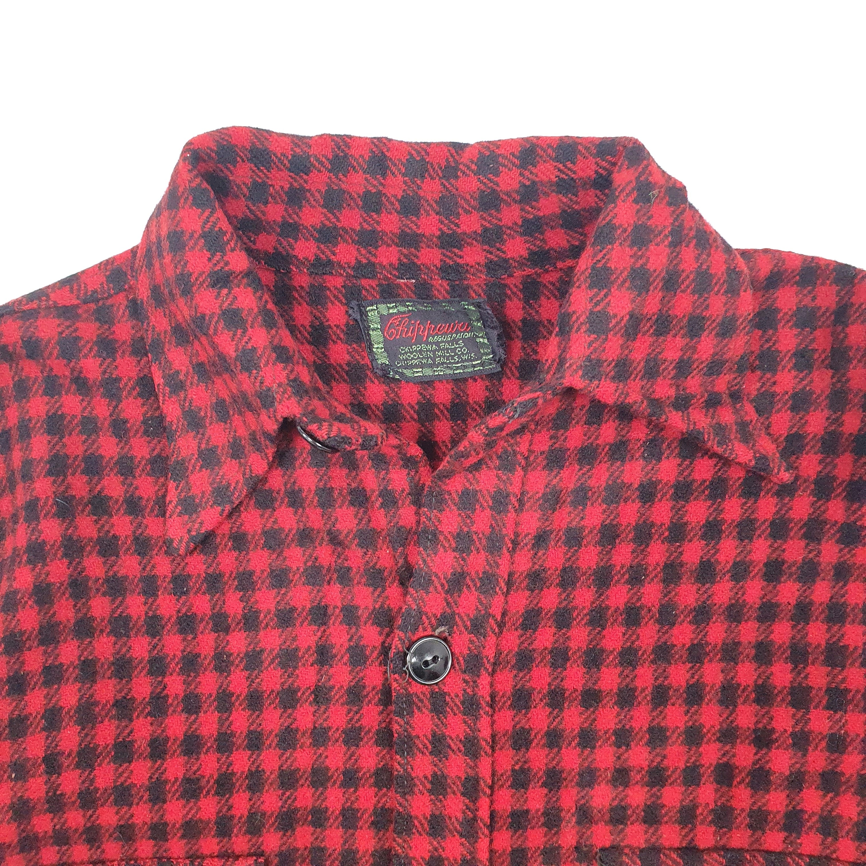 Mens Chippewa Vintage 1940s 50s Shirt Shacket Overshirt Wool Jacket Coat M