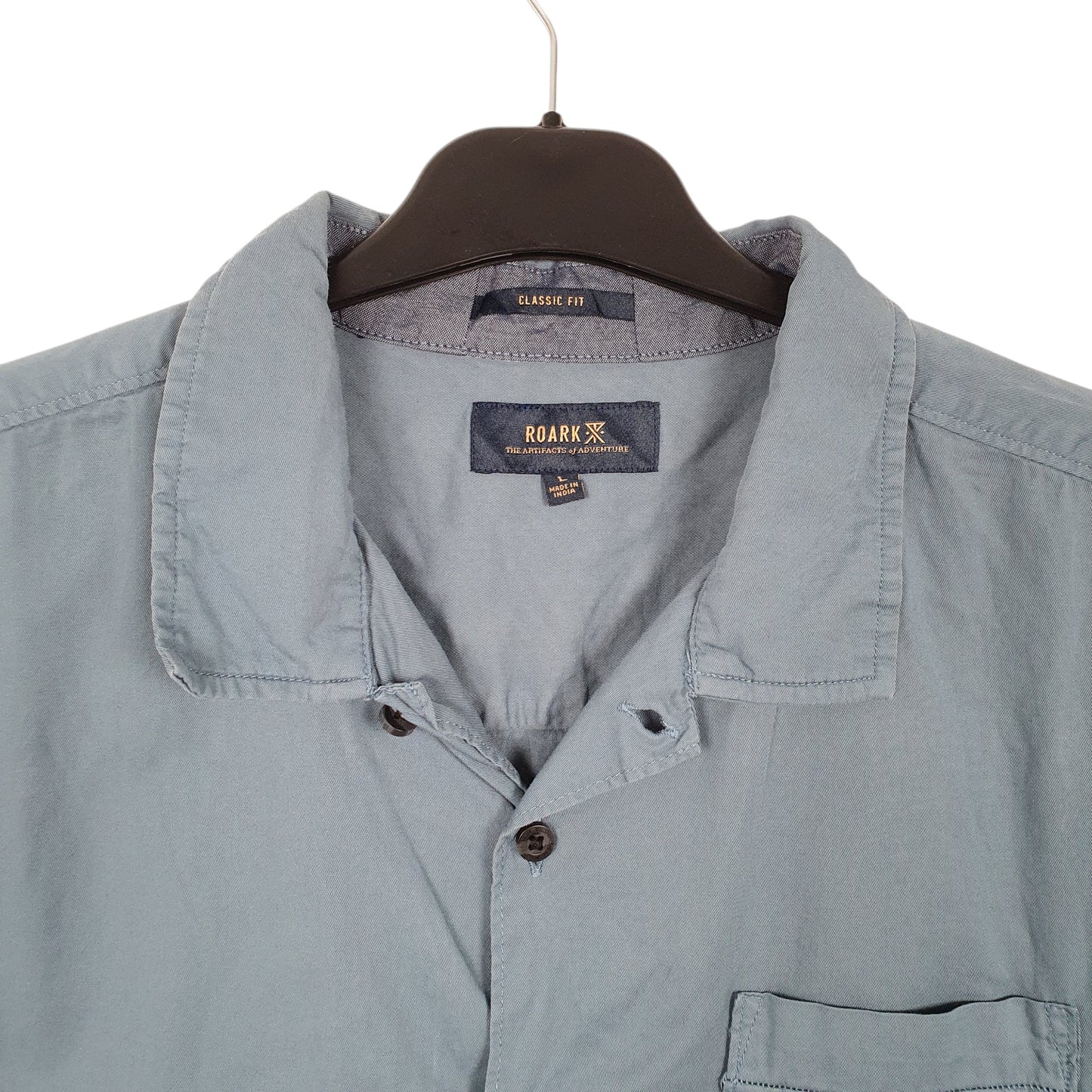 Mens Blue Roark  Short Sleeve Shirt