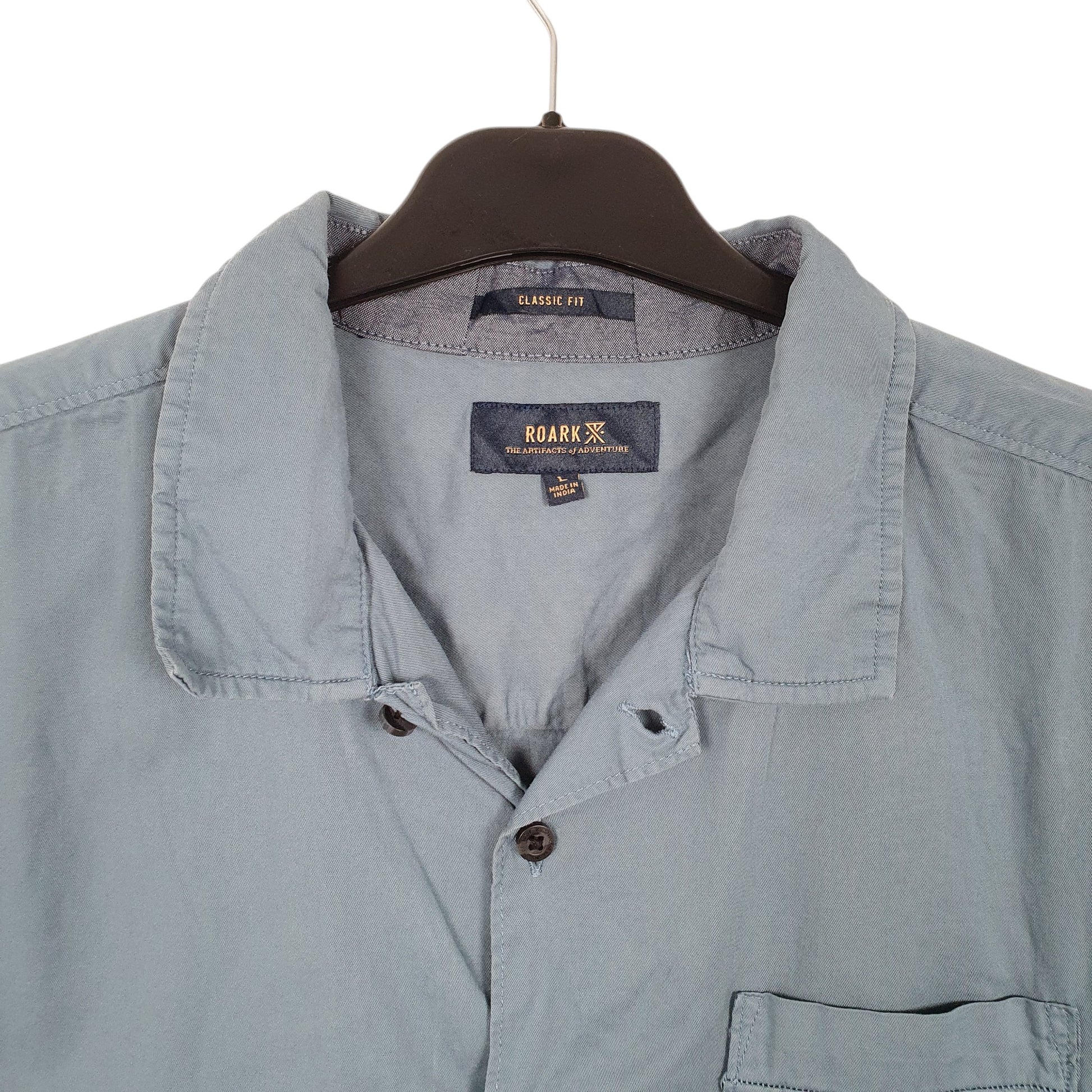 Mens Blue Roark  Short Sleeve Shirt