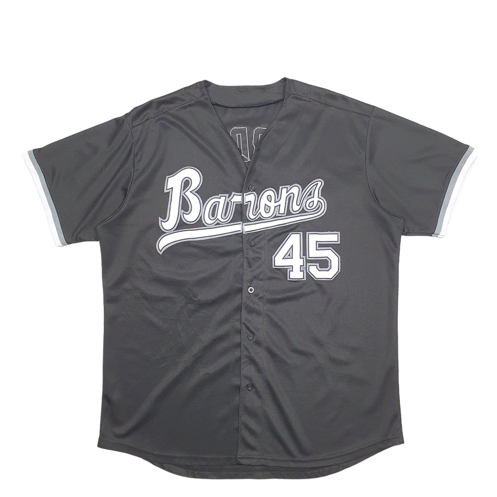 Mens Black Unbranded Baseball Jersey Barrons Spellout Short Sleeve T Shirt