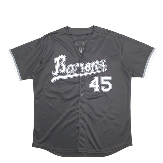 Mens Black Unbranded Baseball Jersey Barrons Spellout Short Sleeve T Shirt