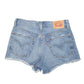 Womens Blue Levis 501 Jorts Hot Pants Distressed Denim Shorts