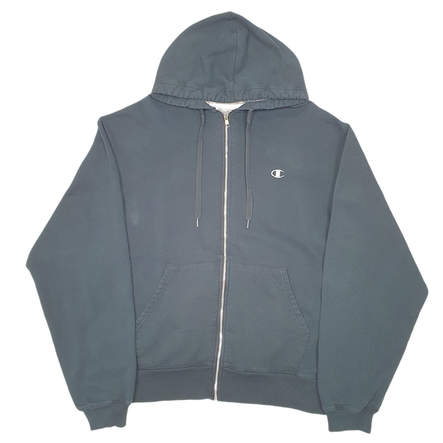 Mens Black Champion Hoodie Full Zip Jumper