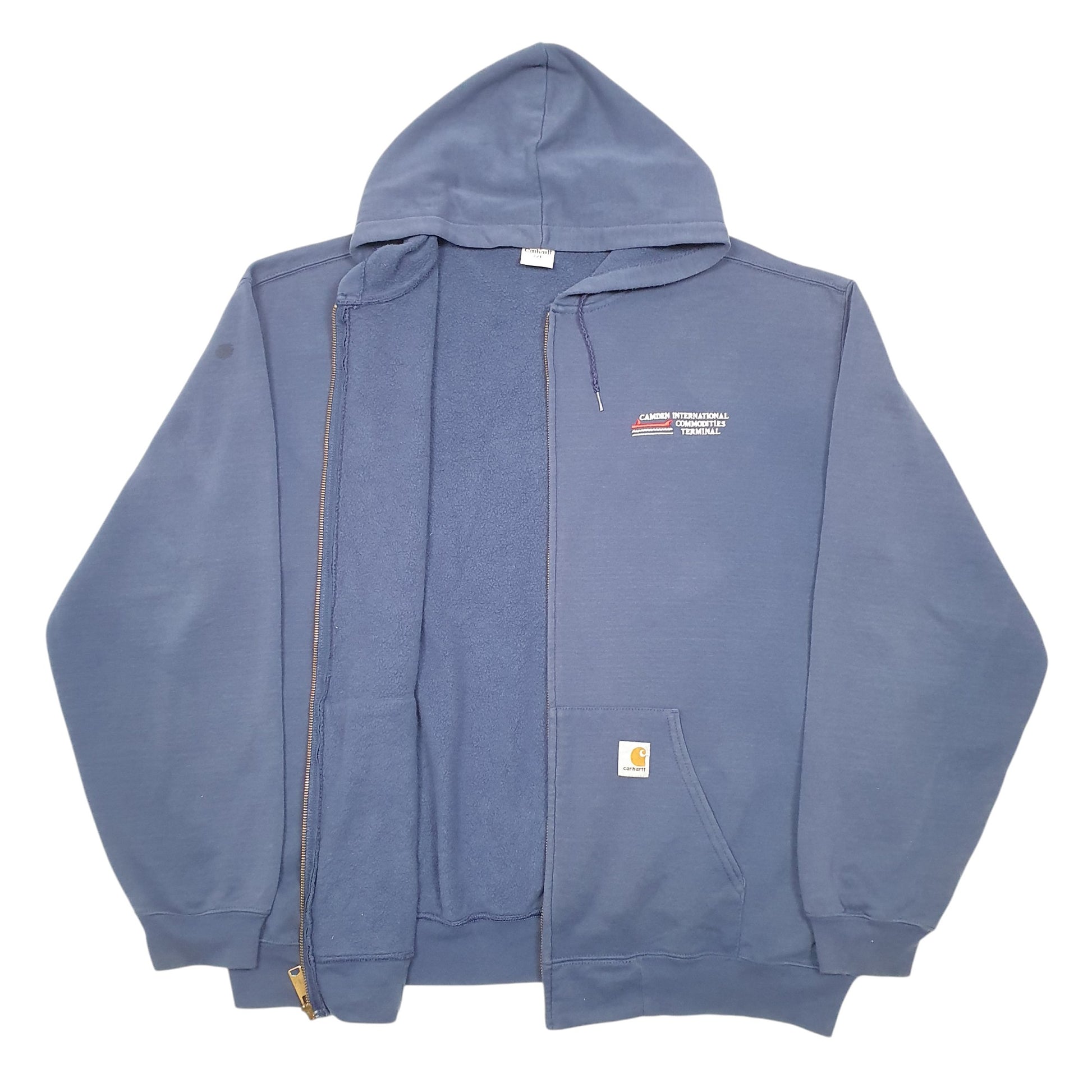 Mens Navy Carhartt Workwear Hoodie Camden Commodities Full Zip Jumper