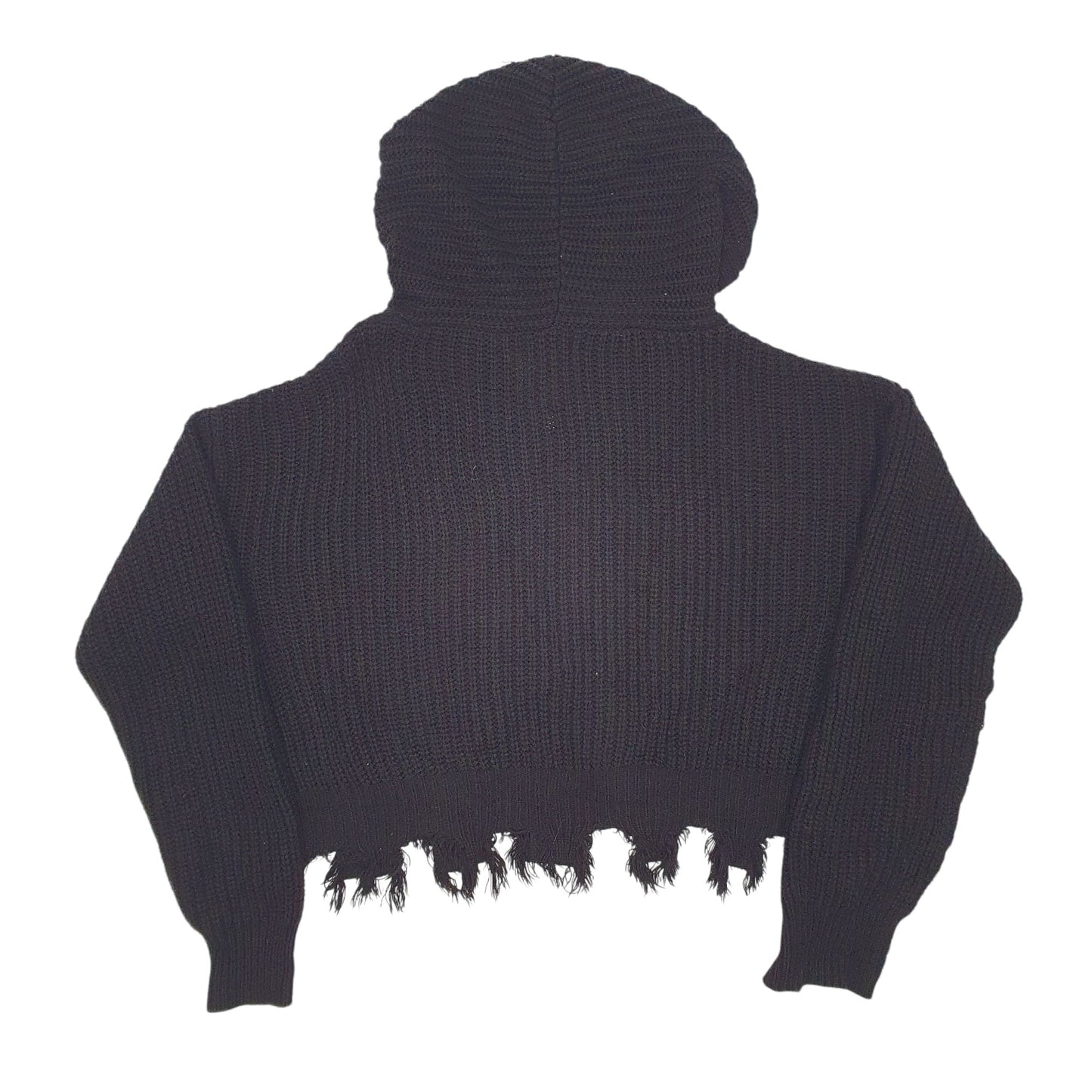 Womens Black Fashion Nova Knit Full Zip Jumper