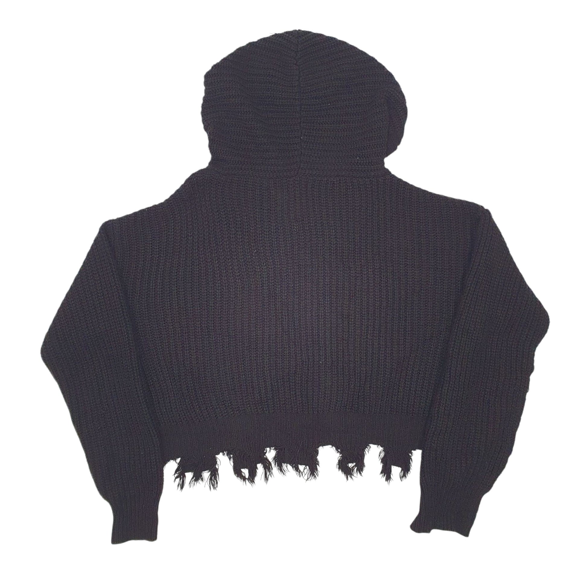 Womens Black Fashion Nova Knit Full Zip Jumper