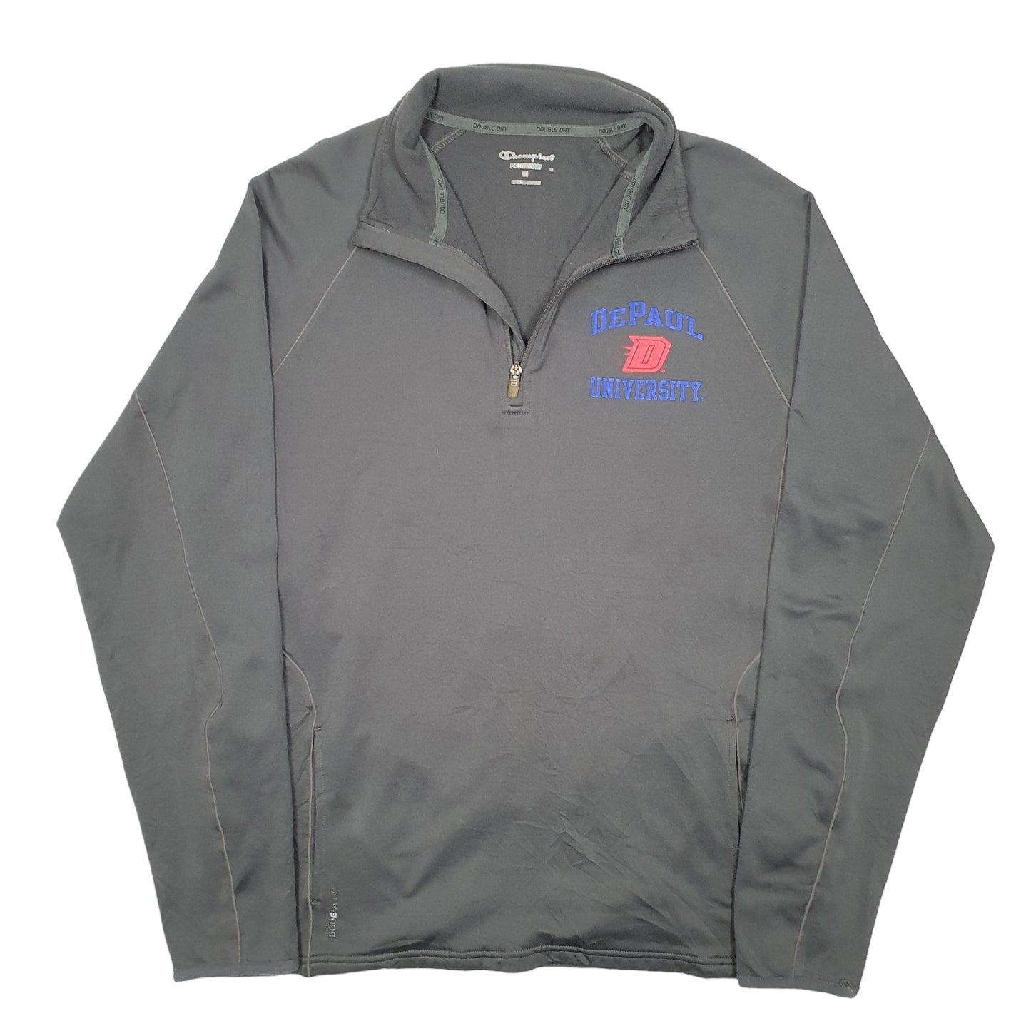 Mens Grey Champion Depaul University Active USA Quarter Zip Jumper
