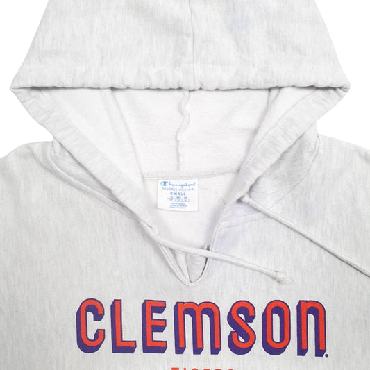 Womens Grey Champion Clemson Tigers Hoodie Jumper