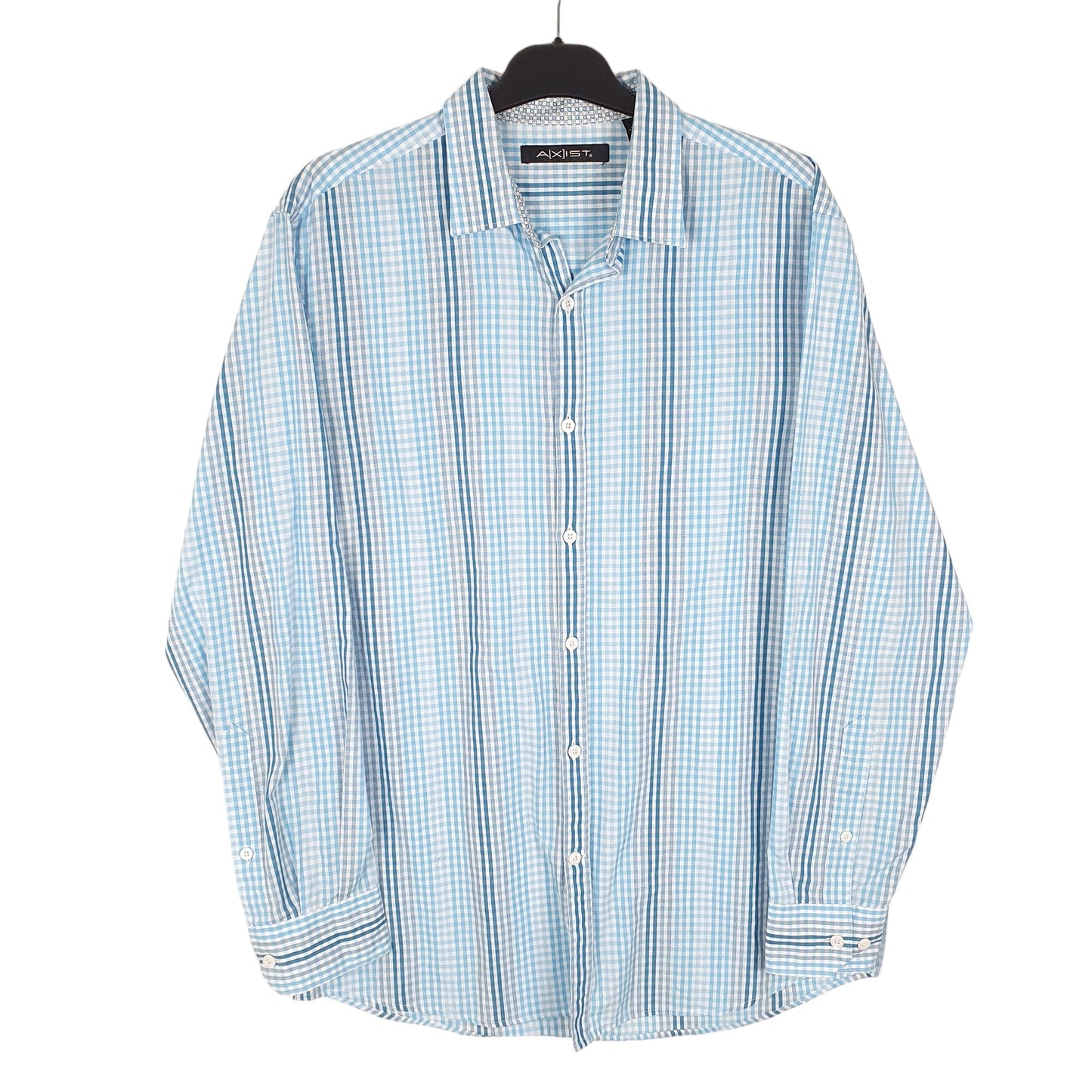 Mens Blue Axist  Long Sleeve Shirt