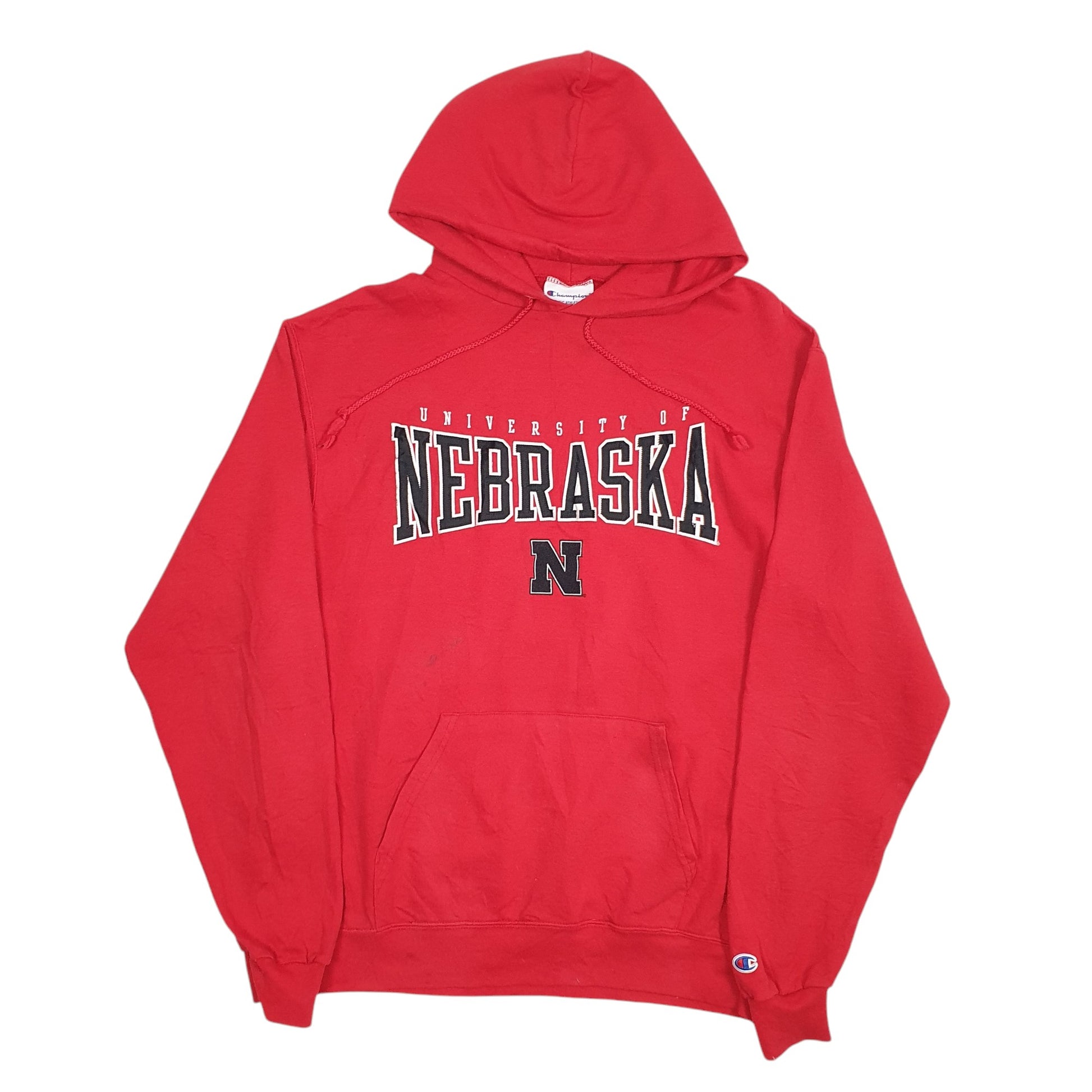 Mens Red Champion University of Nebraska Hoodie Jumper