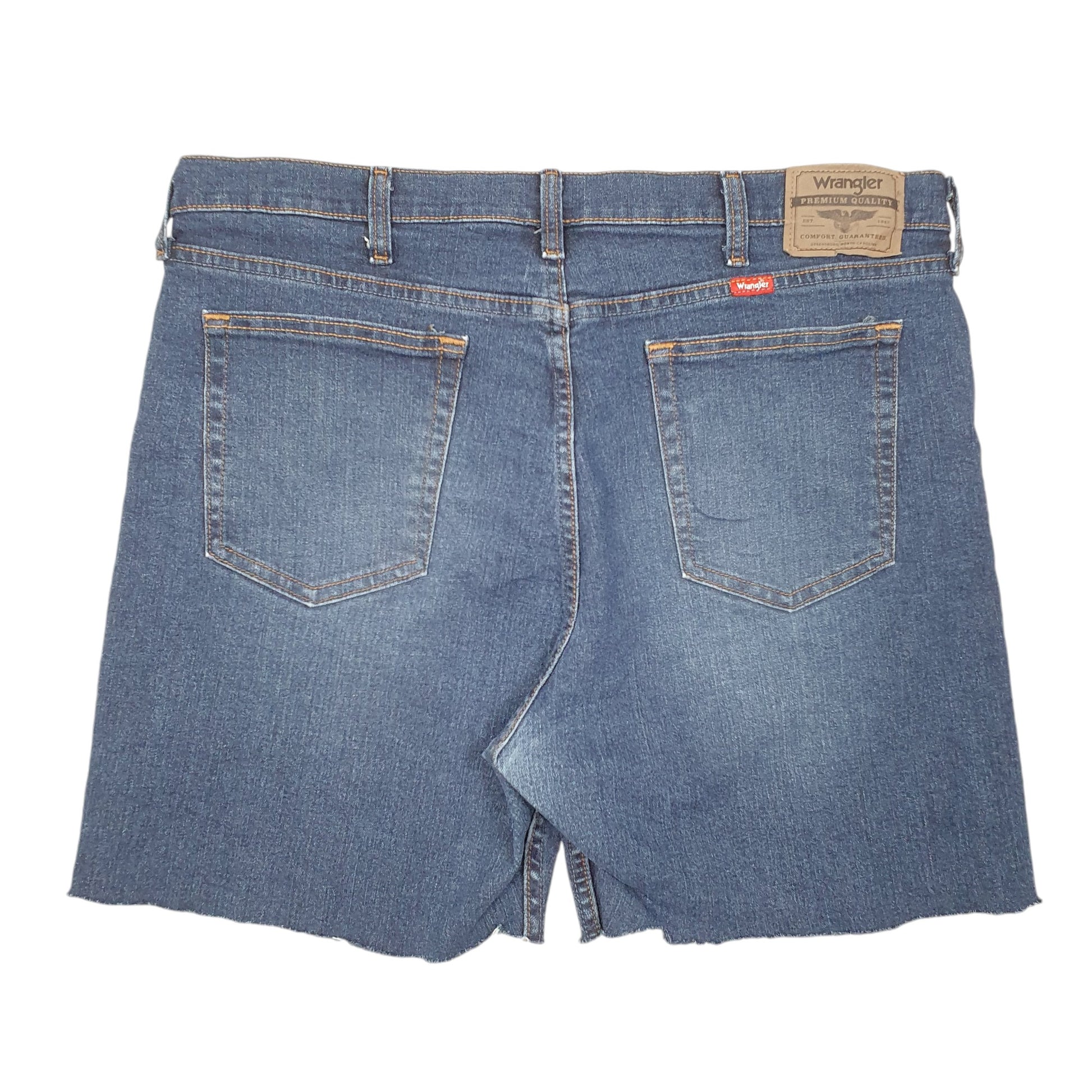 Mens Blue Wrangler Denim Jeans Jorts Regular Cut Offs Denim Shorts