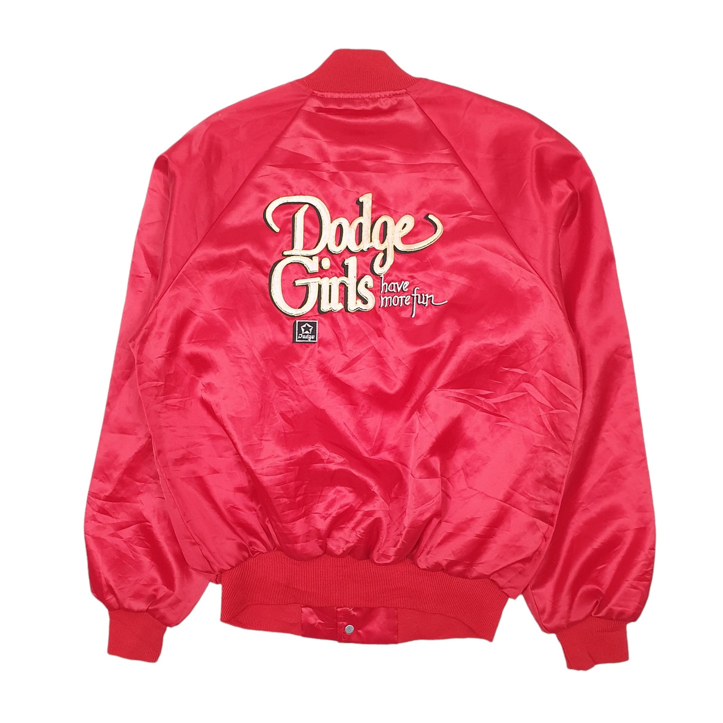 Mens Red Satins Vintage 1980s 90s Made in USA Dodge Motors  Coat