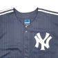 Mens Navy Adidas Vintage 2000s MLB Baseball Jersey New York Yankees Short Sleeve T Shirt
