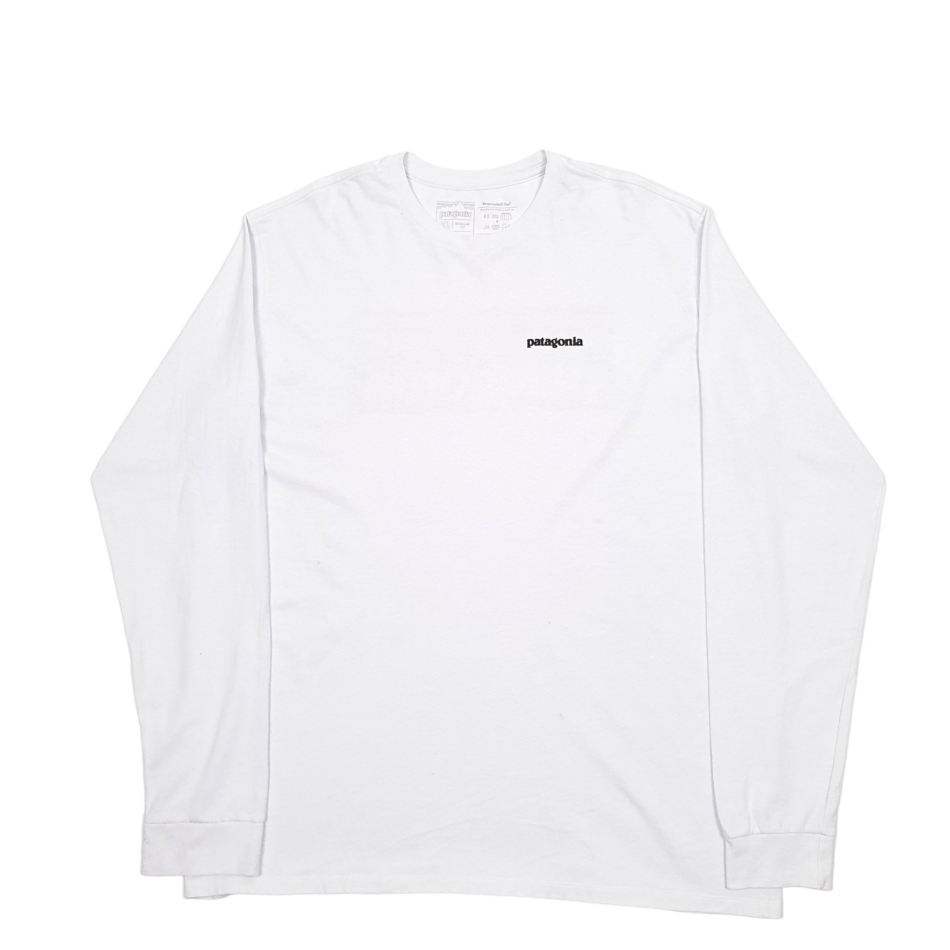 Mens Blue Patagonia Spellout Long Sleeve T Shirt