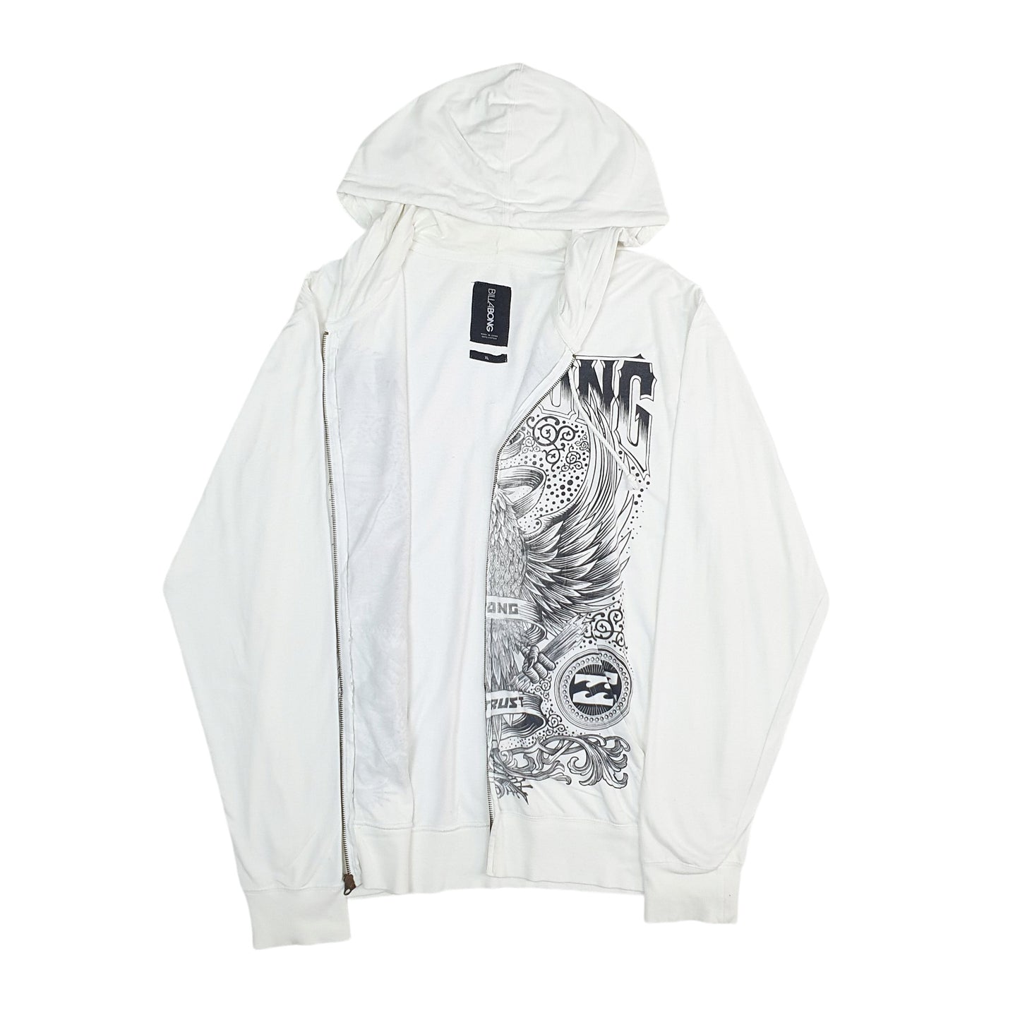 Mens White Billabong  Full Zip Jumper