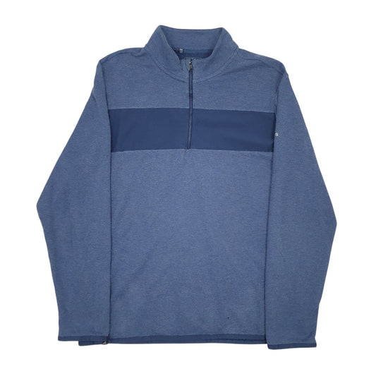 Mens Blue Adidas Active Wear Quarter Zip Jumper