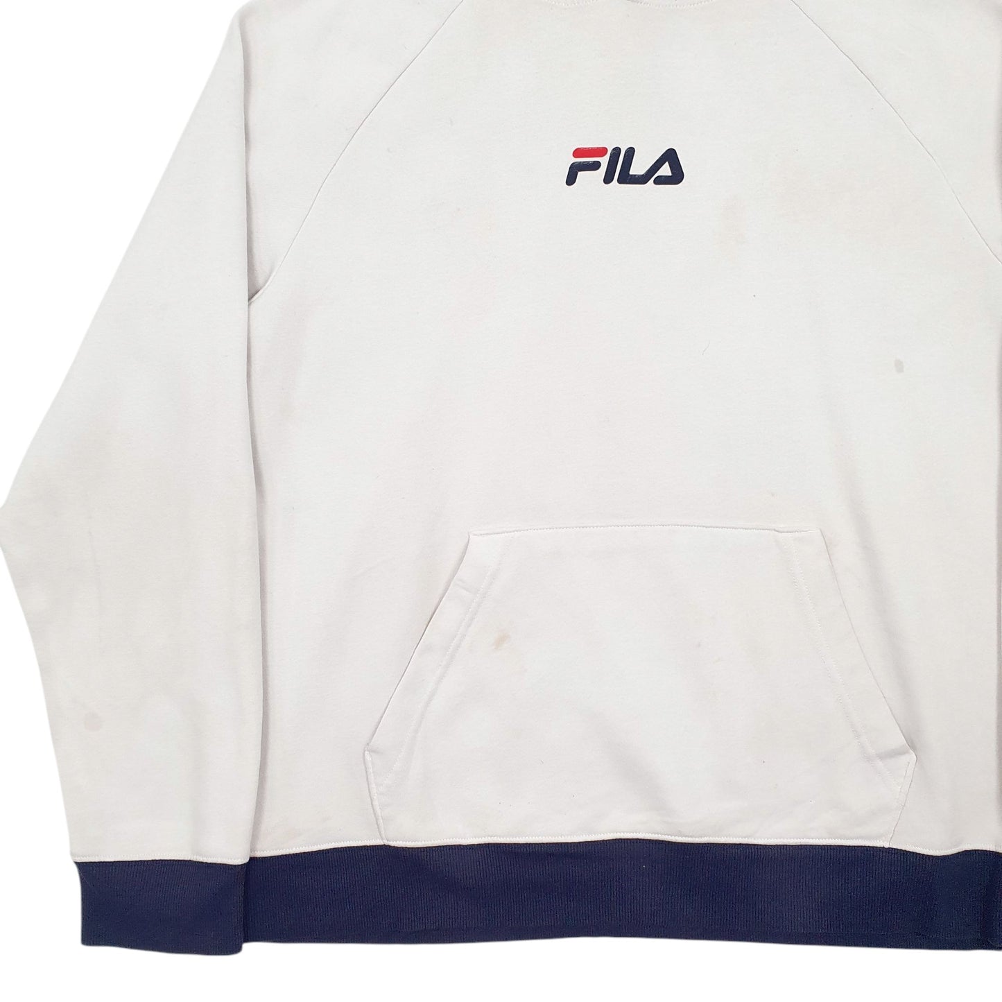 Mens White Fila  Hoodie Jumper