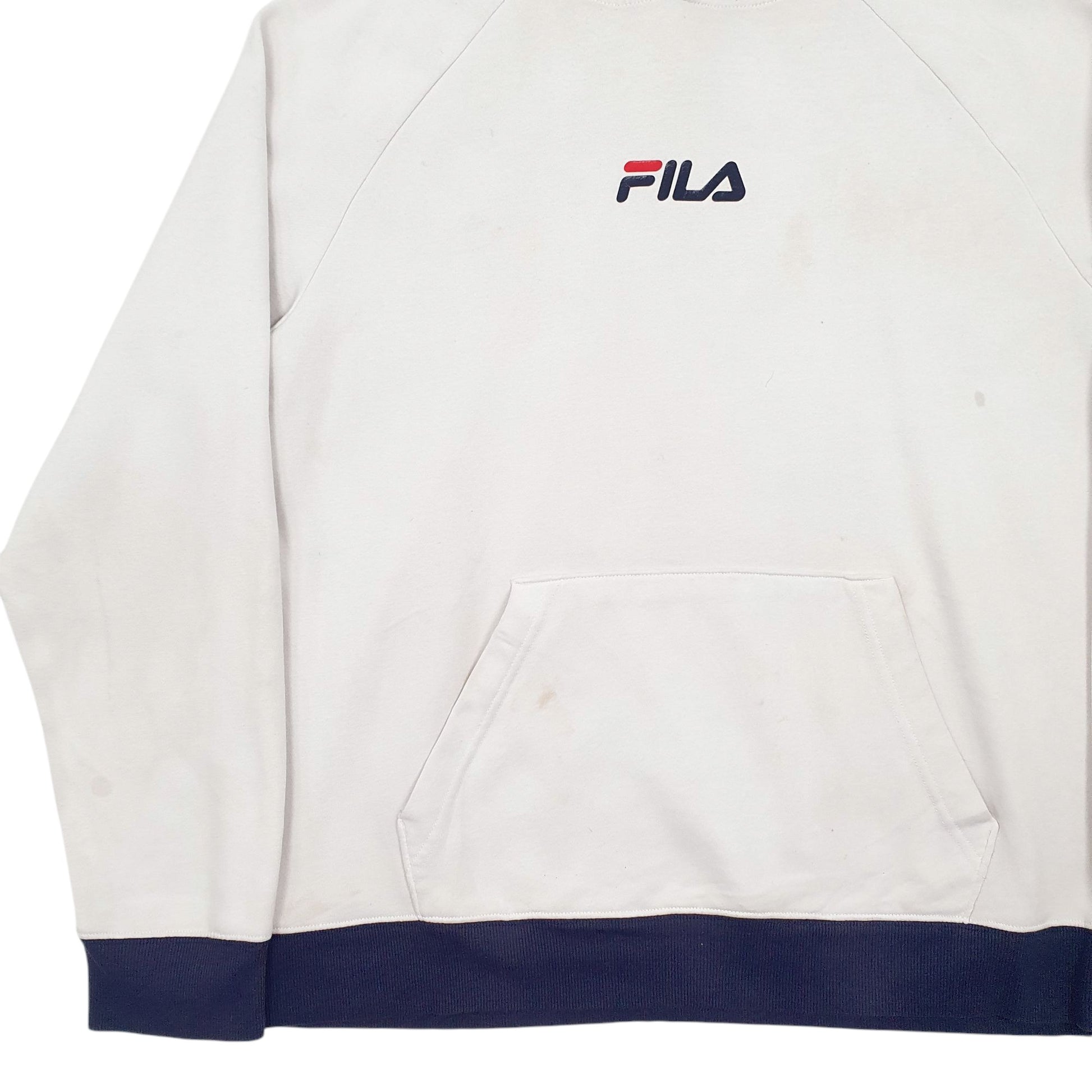 Mens White Fila  Hoodie Jumper