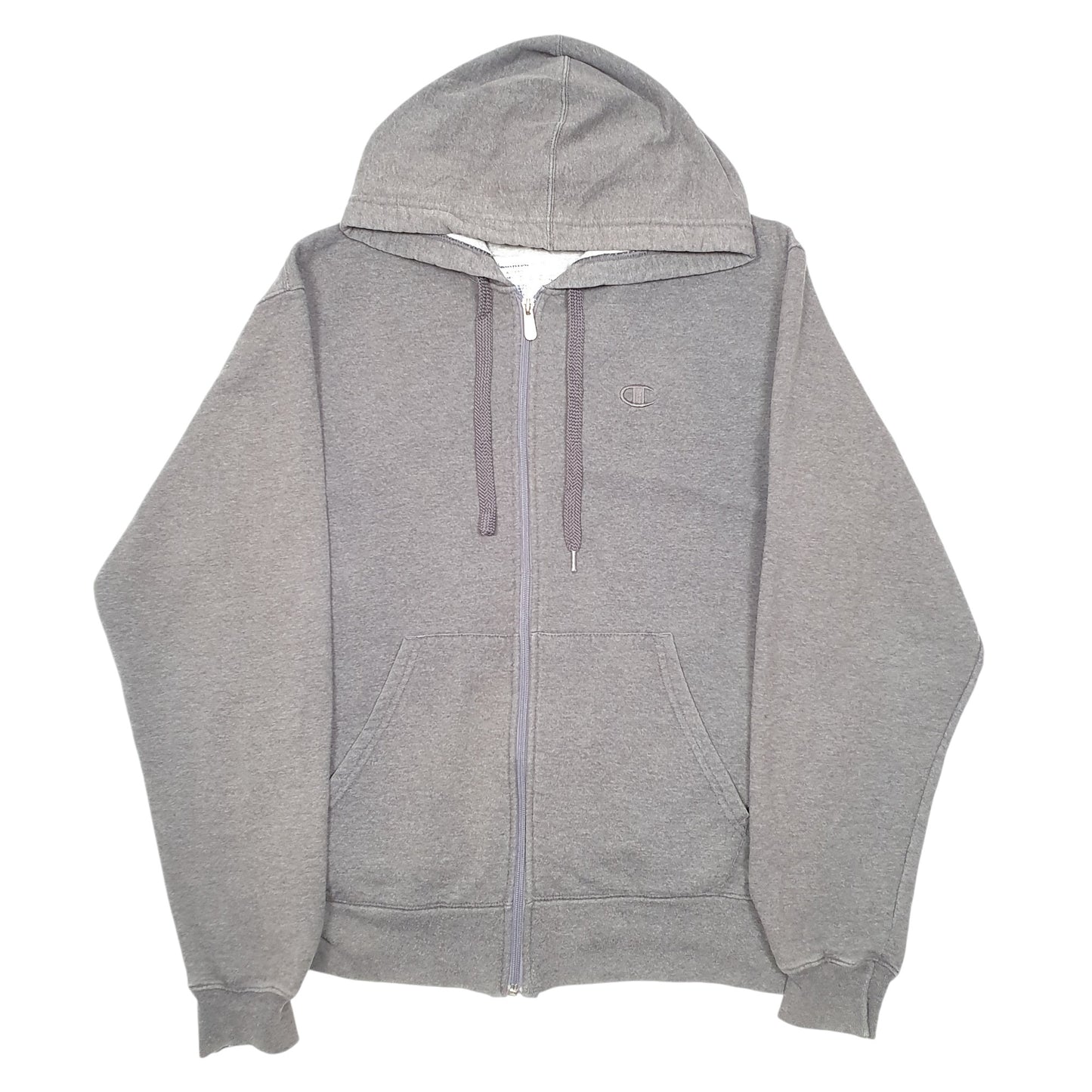 Mens Grey Champion Hoodie Full Zip Jumper