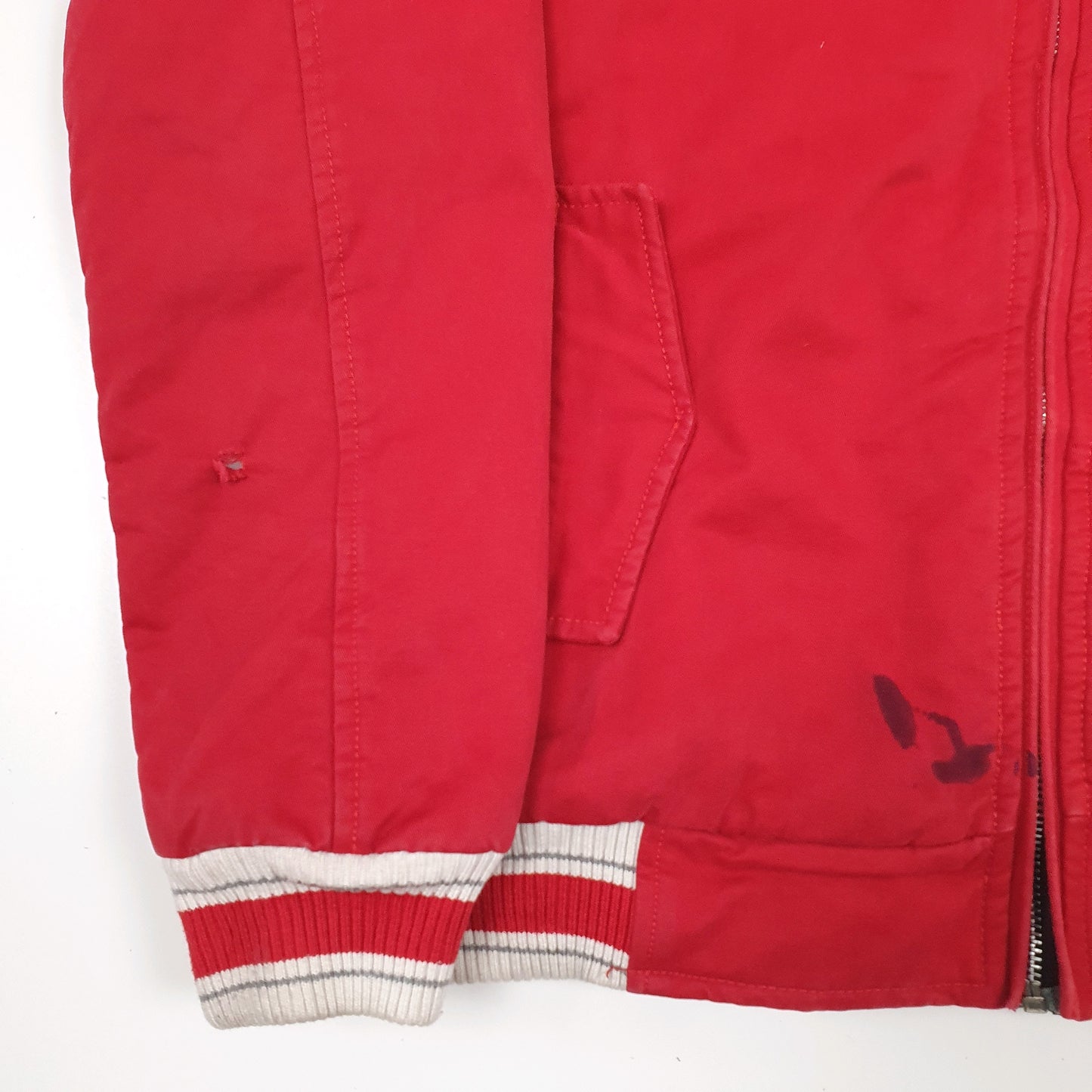 Mens Red Lacoste Live  Full Zip Coat