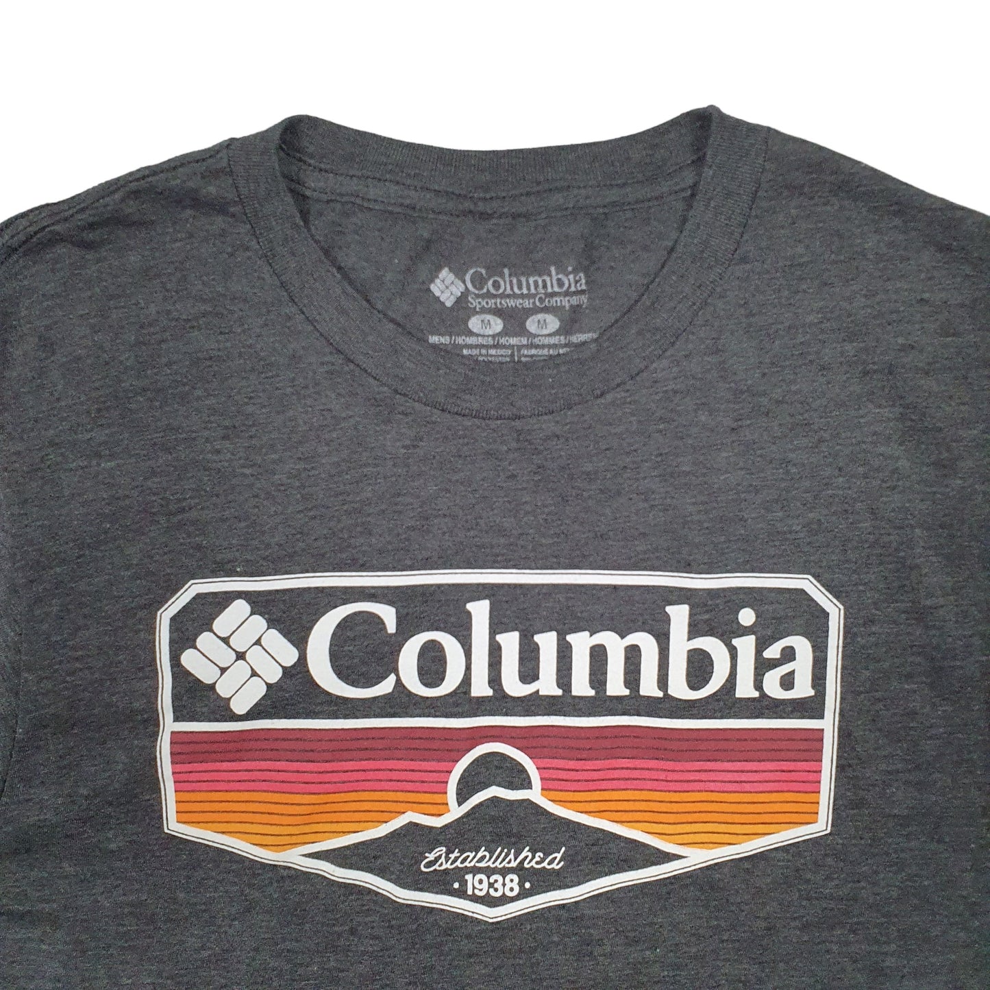 Mens Grey Columbia Sportswear Spellout Short Sleeve T Shirt