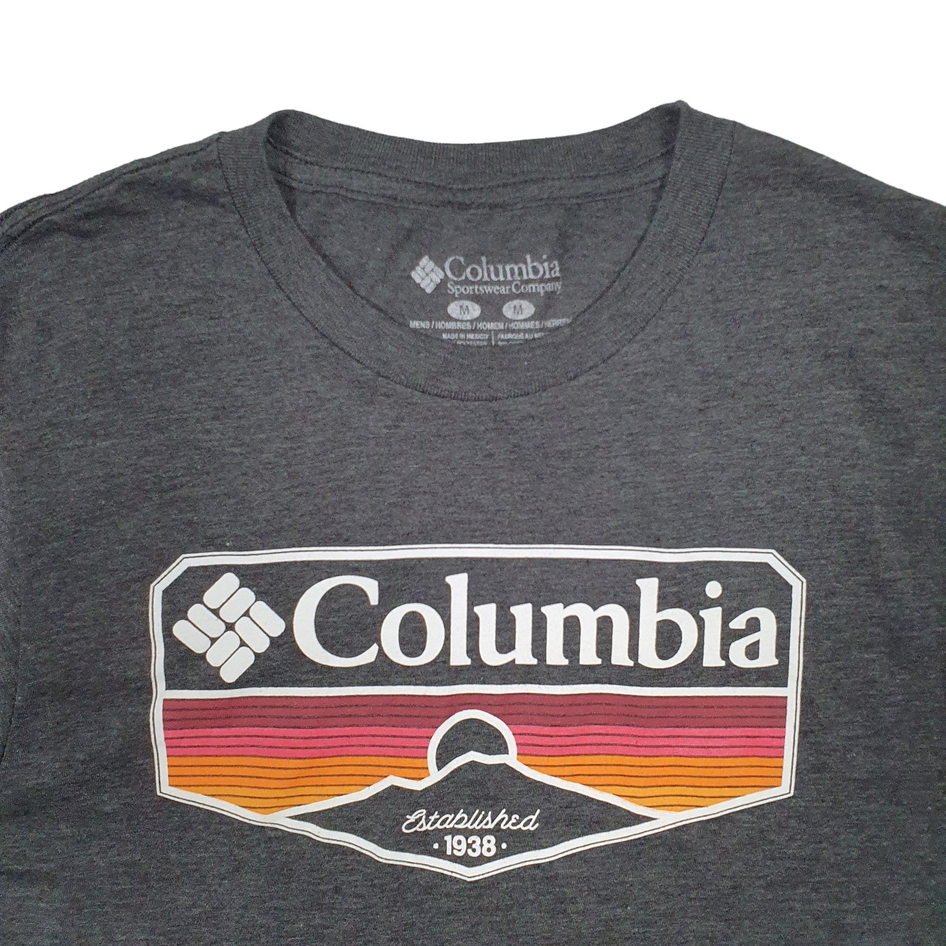 Mens Grey Columbia Sportswear Spellout Short Sleeve T Shirt