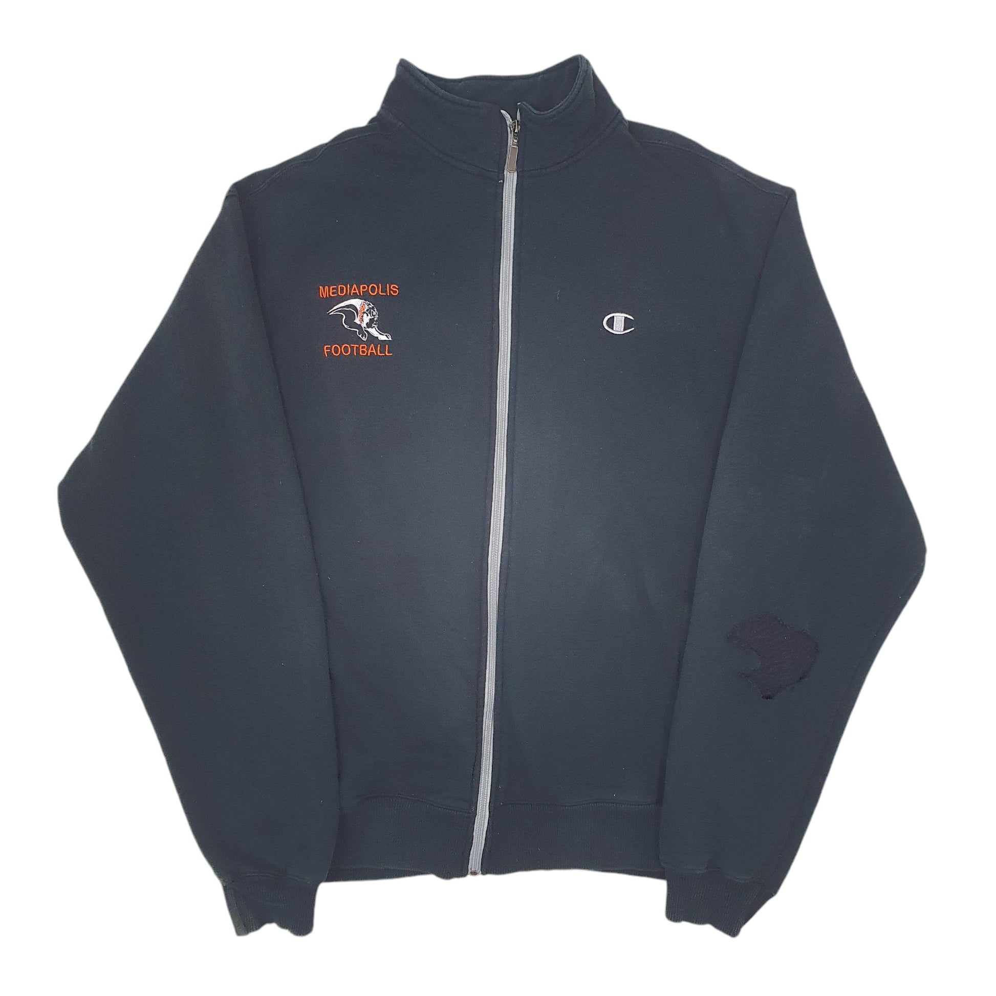 Mens Navy Champion Mediapolis Football Full Zip Jumper