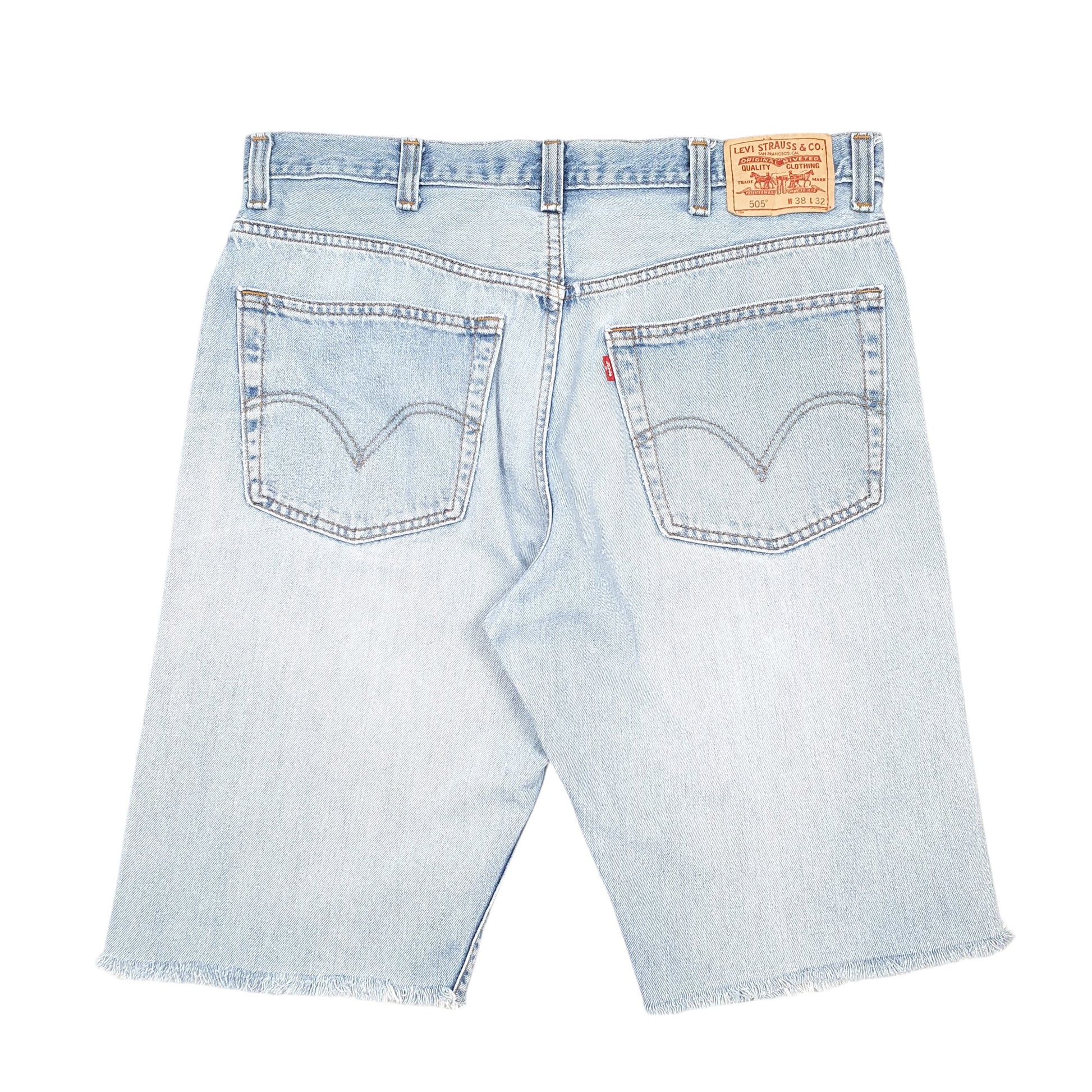 Mens Blue Levis Denim Jeans Jorts 505 Cut Offs Denim Shorts