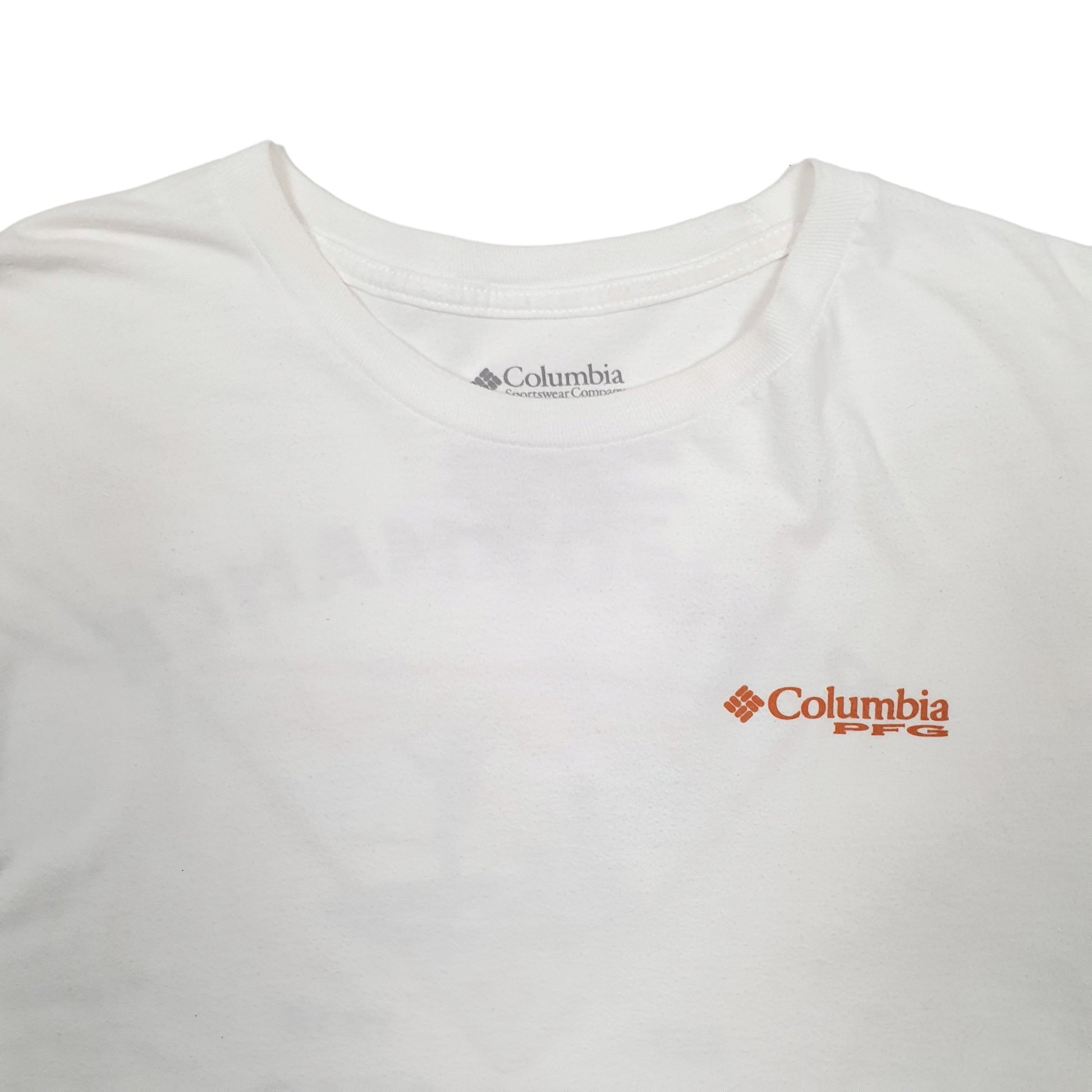 Mens White Columbia Sportswear PFG Fishing Short Sleeve T Shirt